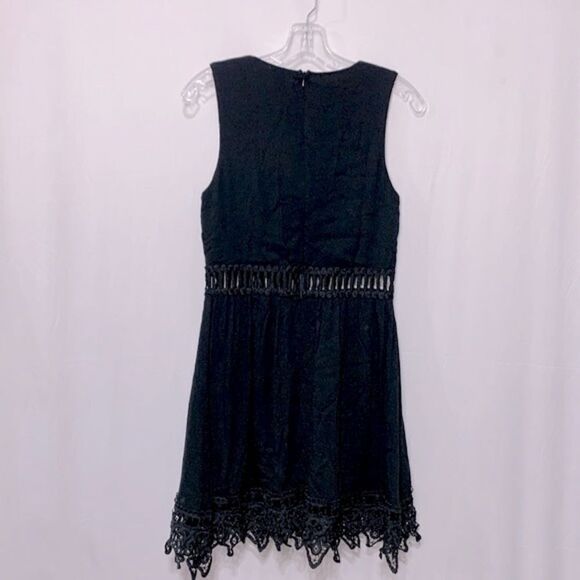 BLUE RAIN sleeveless dress lace at waist and hemline zip back partial lined sz S - Picture 2 of 11